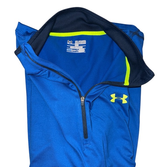 Under Armour Royal Blue Quarter-Zip with Yellow Logo - Picture 3 of 5
